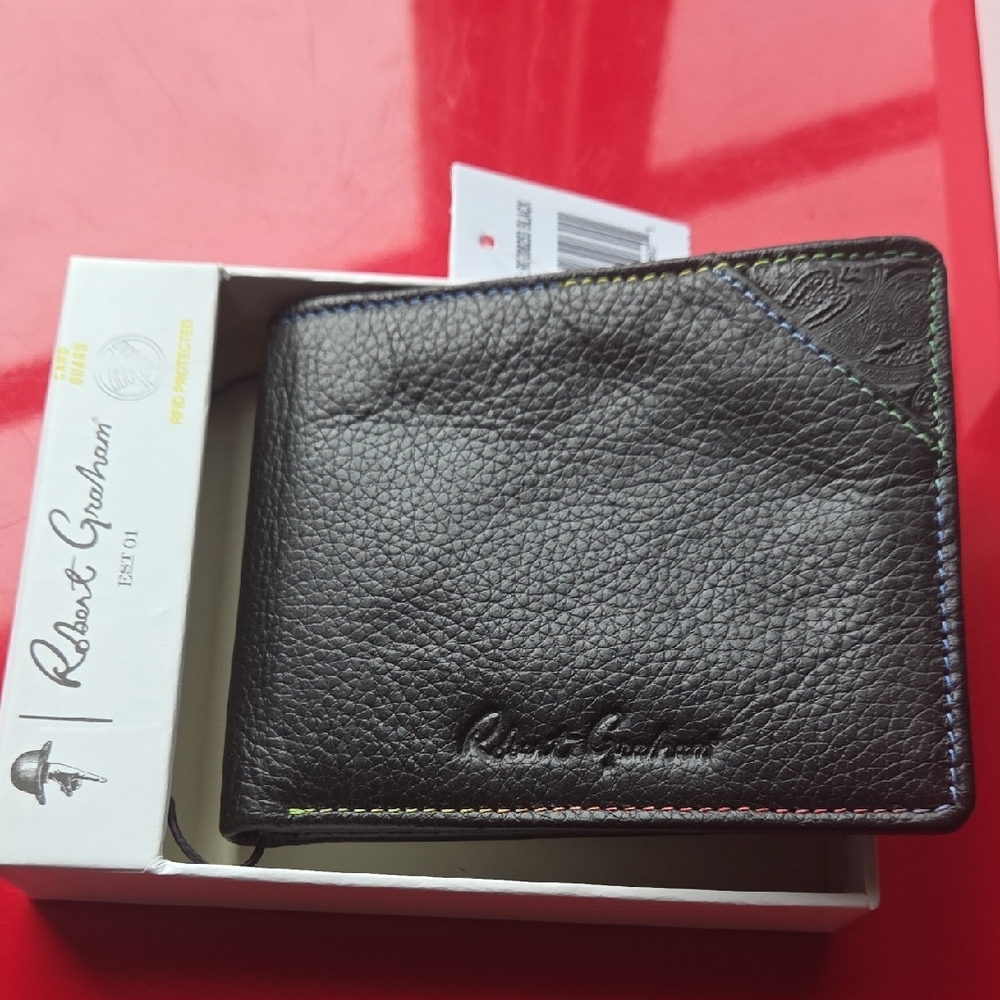 Robert Graham Black Leather Wallet